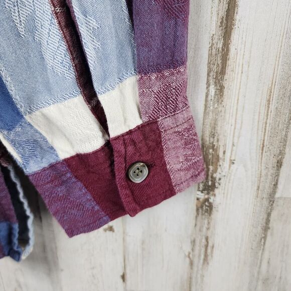 White Stag Leaf Patchwork Button Down Shirt Size 16W - Picture 7 of 8